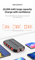 20000Mah multi-usages Portable puissant chargeur solaire batterie externe pour téléphone portable lampe de poche LED batterie externe