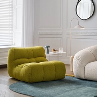 Fauteuil inclinable Zayshine en chenille crème, style nordique moderne, pour salon, chambre, appartement, canapé modulaire individuel, fauteuil paresseux