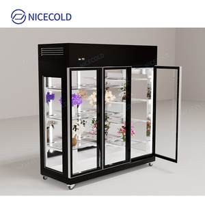 Precio de fábrica 1/2/3 Puerta de vidrio Flor fresca Refrigerador Exhibición Refrigerador vertical Gabinete - Product Image 6