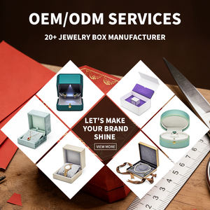 लक्जरी कस्टम सूट वेवेट वेल्वेट एलईडी चमड़े के हार गहने बॉक्स कंगन और लोगो के साथ शादी की अंगूठी आभूषण पैकेजिंग - Product Image 5