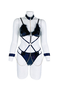 Uniforme de Cuero Sintético de Alta Calidad para Club Nocturno, Atuendo Sexy con Espalda Descubierta para Juego de Roles, Lencería Sexy - Product Image 5