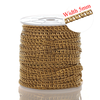 Chaînes croisées ultra-fines nouées en acier inoxydable plaqué sous vide de 18 carats de 6mm et 5mm de large pour accessoires de bijoux de bracelet
