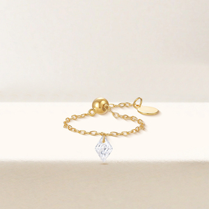 Anillo de Cadena Ajustable ROXI S925 de Plata de Lujo con Incrustaciones de Circonitas en Forma de Rombo, Corazón, Lágrima y Marquesa - Product Image 4