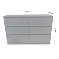 Commode en bois blanche à 6 tiroirs, meuble de rangement pour chambre à coucher et salon