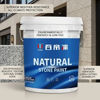 Peinture Murale Extérieure Effet Pierre Naturelle à Base d'Eau, Texture Granit, Imperméable et Anti-Décoloration pour Villas et Bâtiments