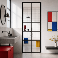 Porte en aluminium à double vitrage insonorisée pour maison, bureau, chambre, salle de bain, garantie 5 ans