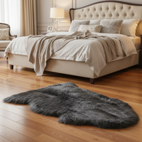 Tapis en laine de mouton naturelle à poils longs, fourrure blanche douce pour la maison et l'automobile