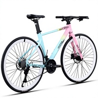 Vélo de route Lanling Gravel Bike, cadre en acier carbone, fourche à ressort, suspension intégrale, passage des câbles interne, freins à disque doubles, vitesses