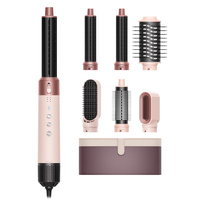 OEM Styler capillaire 6-en-1 ionique pour boucler et lisser, avec moteur sans balais, infusé de céramique et de tourmaline, faible bruit, en cuir de luxe, français