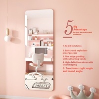 Modern Acrylic Soft Mirror Wall Self-Adhesive Dressing Mirror Punch-Free HD Wall Sticker Full-Body Home Paste Fitting Mirror
