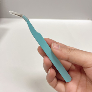Stainless Steel Beauty Slanted Tweezers Colorful Pink Blue Purple DIY <strong>Eyelash</strong> Tweezer Nail Art Sticker <strong>Rhinestones</strong> Picking Tool - Product Image 1
