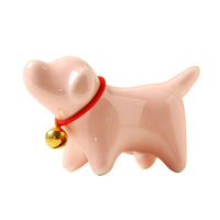 Figurine en céramique moderne et mignonne pour chiot, artisanat animal créatif pour plateau à thé pour animaux de compagnie, ornement de bureau et service à thé, accessoires pour la maison