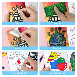 2025 Kit seni gambar Foil cetak DIY anak-anak, Set mainan menggambar untuk usia 5 + hadiah ulang tahun dengan seni dan kerajinan - Product Image 4