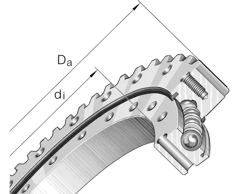 Personnalisé Offre Spéciale bouclier machine grande taille résistant de boule de contact de quatre points bague d'orientation pivotant roulement