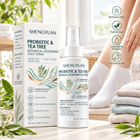 Spray Bio Fermenté à Base de Plantes pour Neutraliser les Odeurs des Pieds, Arbre à Thé et Eucalyptus, Brume Rafraîchissante pour les Pieds, Soin des Pieds Sans Cruauté Animale