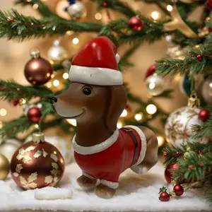 エレガントな樹脂収集可能ソーセージ犬像クリスマス装飾工芸品 - Product Image 5