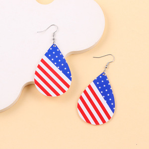 Pendientes con diseño de estrellas a rayas rojas, blancas y azules para el Día de la Independencia estadounidense, pendientes de acrílico para mujer. - Product Image 5