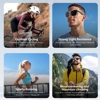 Lunettes Intelligentes Confortables Noires Légères UV400 pour Vente en Gros avec Appel IA, Musique et Chargement Type-C
