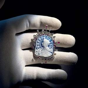 Nouveau Designer Art Déco Zircon Bijoux 925 <span class=keywords><strong>Argent</strong></span> Plaqué Or Vintage <span class=keywords><strong>Camée</strong></span> Broches pour Dames - Product Image 5