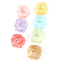CANYUAN – Pinces à cheveux transparentes en acétate pour femmes, ajourées, colorées, couleur bonbon, logo personnalisé, pour cheveux fins