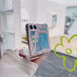 INS peint fleurs Transparent antichoc téléphone Funda <span class=keywords><strong>Coque</strong></span> étui pour Sam Sung Z Flip <span class=keywords><strong>6</strong></span> 5 4 5G Z Flip 1 2 3 4 5G - Product Image 6