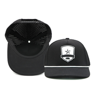Gorras de Béisbol Personalizadas con Parche de Goma con Logotipo, Gorra Deportiva Impermeable de 5 Paneles para Hombre, Gorra de Béisbol con Orificios Perforados con Láser