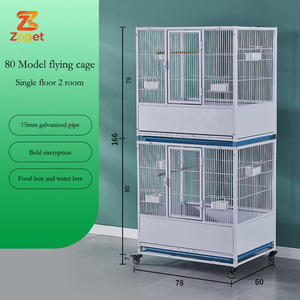 Cage à oiseaux de luxe en fil d'acier avec cadre en fer - Enclos spacieux et respirant pour animaux de compagnie, écologique, avec plateau et boîte en plastique - Product Image 1