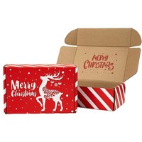 Cajas de Cartón Corrugado Reciclables Rojas y Blancas de 6 x 4 x 2 Pulgadas para Envíos Pequeños