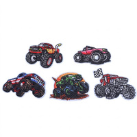 Parche Bordado Personalizado al por Mayor de Monster Truck, Parche Termoadhesivo o para Coser para Chaqueta, Mochila, Sombrero y Ropa