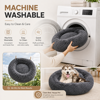 Lit pour chien d'intérieur XL, mignon, multicolore, luxueux, rond, en peluche, amovible, lavable en machine, vente en gros du fabricant