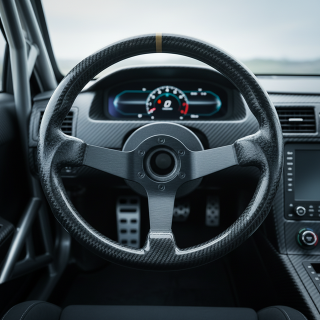 JINGHUI Universal Racing Carbon Fiber Car Steering Wheel-Custom Size & Shape 10mm Thickness -50 to 130C Working Temperature