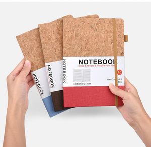 Carnet de notes A5 en cuir PU, style journal, couverture rigide effet bois, reliure cousue, 100 feuilles, agenda quotidien, école, bureau, affaires - Product Image 4
