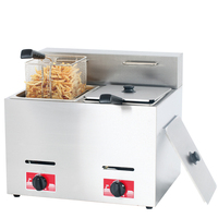 Vente flash - XINZHUOLIAN XZL-72 - Équipement de restauration commercial - Friteuse à pommes de terre en acier inoxydable 10500W - Friteuse à gaz à 2 réservoirs