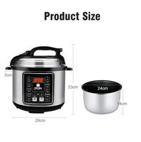 Cuisinière électrique à pression domestique en acier inoxydable de haute qualité, avec cuve intérieure en aluminium, 6L, 11-en-1, multifonction, contrôle numérique, US