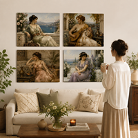 Peintures à l'huile sur toile de femmes nues Art Déco, élégantes et sensuelles, art mural féminin pour la décoration intérieure et le Ramadan