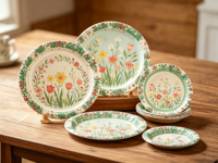 Assiettes en papier jetables imprimées écologiques OEM/ODM de 7/9 pouces, assiettes en papier compostables pour les fêtes