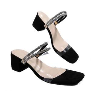 Sandales à talons épais tendance pour femmes, style léopard en PU, sexy, à bout ouvert, grande taille, double usage, nouvelle collection été 2026 - Product Image 5
