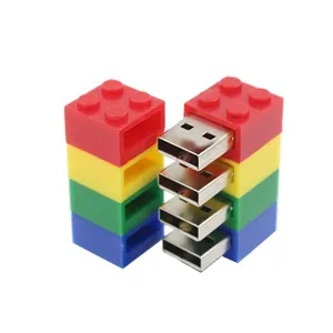 多色le-go Pny技术16gb 32gb 64gb Lego Usb闪存驱动器蓝色黄色或红色