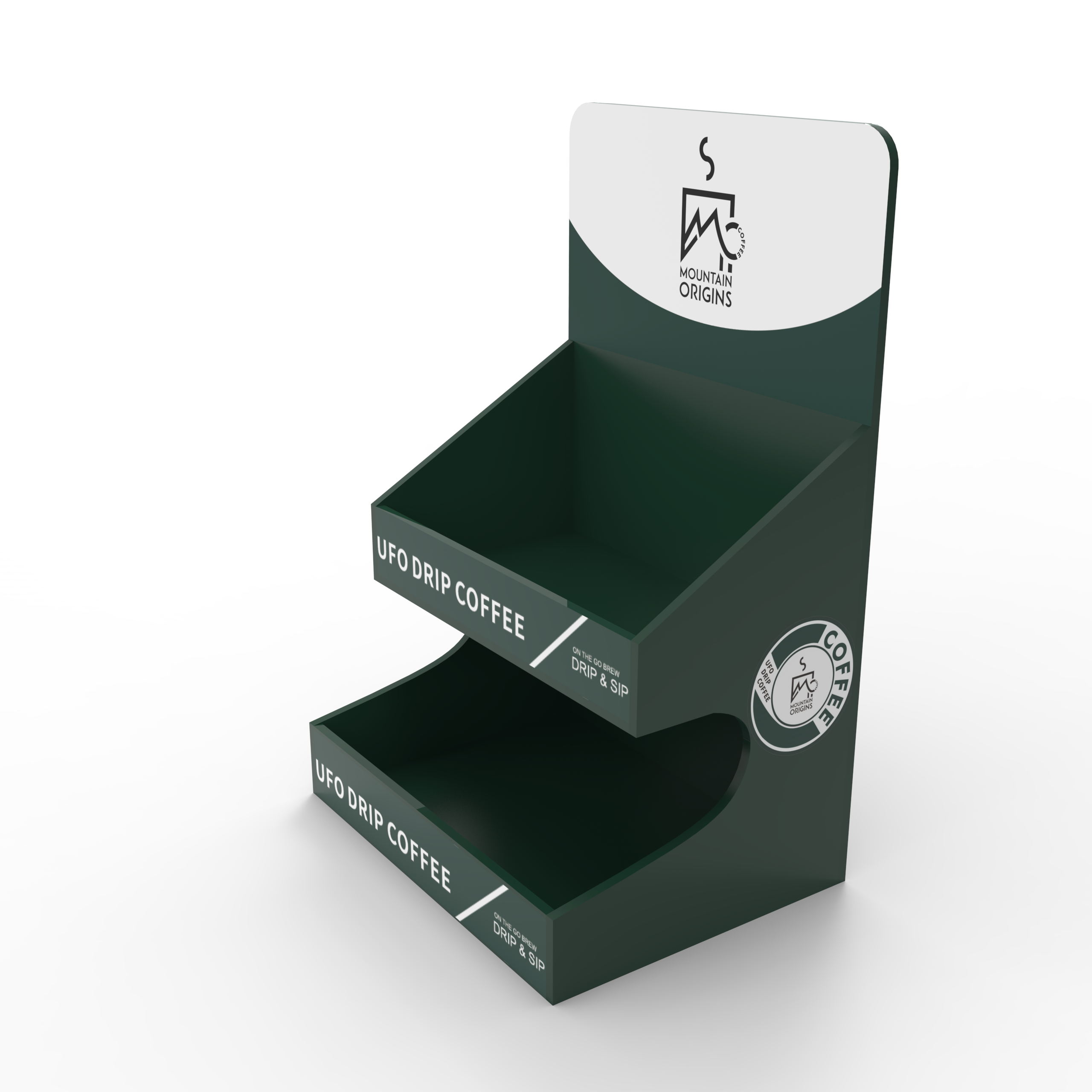 Apache Customized PVC Foam Board Modern Floor Standing Coffee Liquid Chocolate Display Rack for Supermarket Counters — view 5