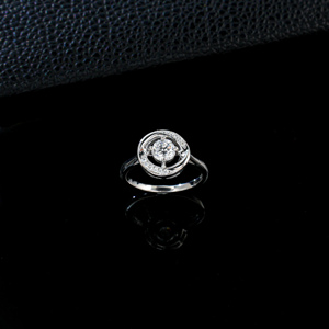 Women's Cultivated Diamond <b>Ring</b> S925 Silver Rhodium Plated Brilliant Cut Hollow Design Proposal Engagement Shiny Clean - Product Image 2