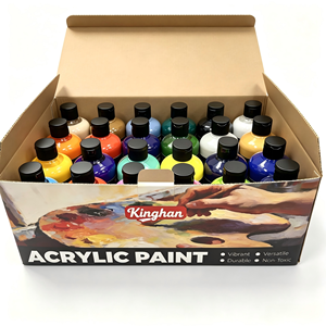 Ensemble de 24 couleurs de <span class=keywords><strong>peinture</strong></span> <span class=keywords><strong>acrylique</strong></span> en bouteille de 250 ml avec boîte de couleurs pour la <span class=keywords><strong>peinture</strong></span> murale et les grands projets artistiques, texture épaisse et forte couvrance - Product Image 2