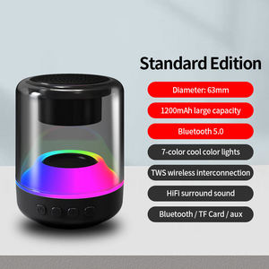 Altoparlanti Bluetooth portatili di cristallo suono colorato con luce RGB piccolo altoparlante Stereo altoparlante senza fili con luce a LED - Product Image 5