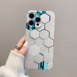 เคสมือถือลายปริศนาไฮเทคเคสฟิล์ม14โปรโมกซ์เปลือกแข็งสำหรับ iPhone15รังผึ้ง