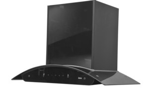 <span class=keywords><strong>Hotte</strong></span> <span class=keywords><strong>de</strong></span> <span class=keywords><strong>cuisine</strong></span> électrique en verre noir avec filtre à déflecteur, cheminée ventilée, extracteur, lumière LED, classe énergétique B pour usage domestique - Product Image 2