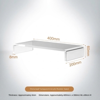 Support d'écran en acrylique transparent épaissi personnalisé, rehausseur de bureau en acrylique en forme de U pour espace de travail