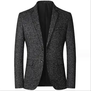 Wholesale New trend Custom Made high quality charcoal Wedding Business formal check suit coat