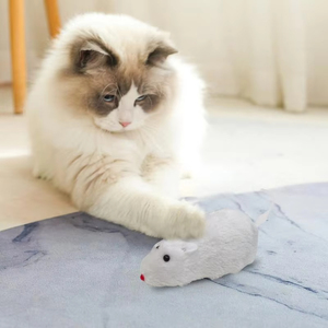 Jouet de souris en peluche amusant et interactif à remonter pour chats, chiens et enfants – Jouet animal mécanique en mouvement pour le jeu et les farces - Product Image 2