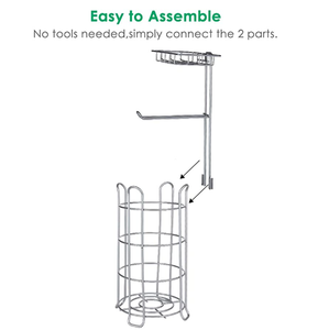 Multifunctional Modern Stainless Steel Metal Free Standing Kitchen Bathroom Toilet Tissue Roll Paper Holder <b>Stand</b> Storage Shelf - Product Image 3