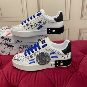 Nuevas Zapatillas Casuales Gabbna 2026 para Hombre y Mujer, con Cordones Azules de Malla Plana con Graffiti 3D, a la Moda - Product Image 1