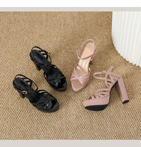 Scarpe da donna con tacco alto, tinta unita, design slim, punta a punta, tacco alto, sandali alla moda - Product Image 5